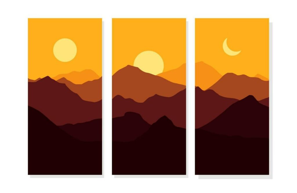 Sunrise, sunset painting on the Zebra Comics blog