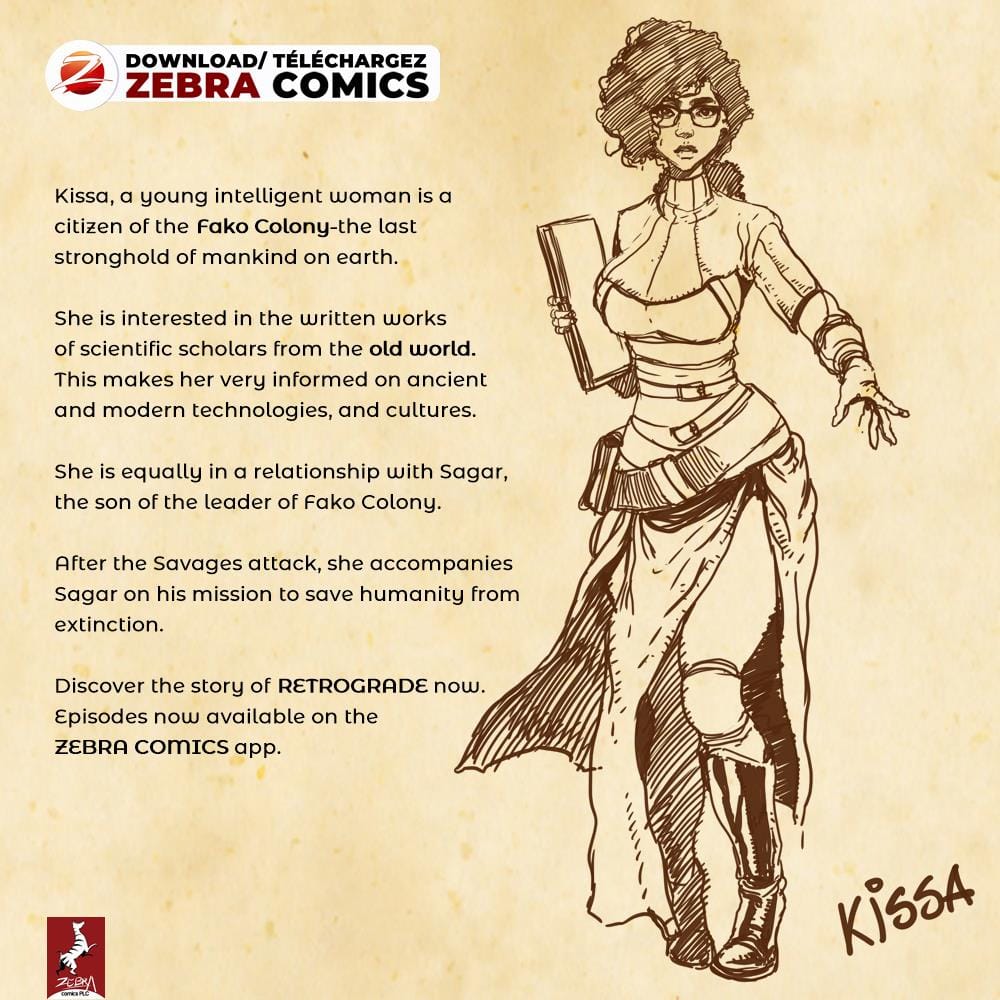 Kissa from Retrograde and New African comics on the zebra comics blog