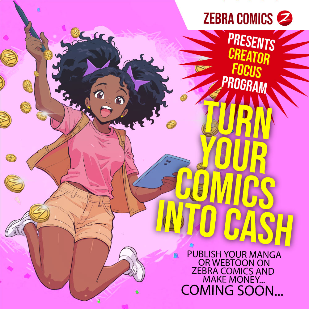 Zebra Comics equips creators with the tools to thrive—creatively and commercially.”
Description: An in-person workshop showing Zebra Comics’ commitment to talent development.